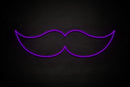 Moustache icon Male restrooms - LED neon sign