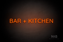 "BAR + KITCHEN" (Castle font) - LED neon sign