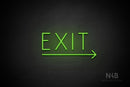 "EXIT" (right arrow, Genius font) - LED neon sign
