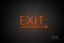 "EXIT" (right arrow, Genius font) - LED neon sign