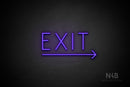 "EXIT" (right arrow, Genius font) - LED neon sign