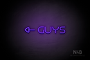 "Guys" (left side arrow, Nonna font) - LED neon sign