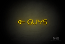 "Guys" (left side arrow, Nonna font) - LED neon sign
