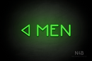 "MEN" (left arrow, Mountain font) - LED neon sign