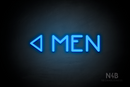"MEN" (left arrow, Mountain font) - LED neon sign