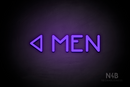 "MEN" (left arrow, Mountain font) - LED neon sign