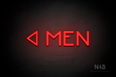 "MEN" (left arrow, Mountain font) - LED neon sign