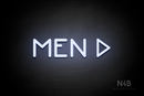 "MEN" (right arrow, Mountain font) - LED neon sign
