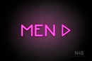 "MEN" (right arrow, Mountain font) - LED neon sign