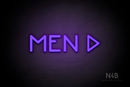 "MEN" (right arrow, Mountain font) - LED neon sign