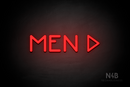 "MEN" (right arrow, Mountain font) - LED neon sign