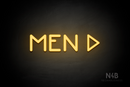 "MEN" (right arrow, Mountain font) - LED neon sign
