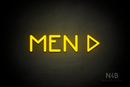 "MEN" (right arrow, Mountain font) - LED neon sign