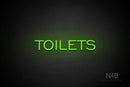 "TOILETS" (capitals, One Day font) - LED neon sign