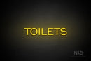 "TOILETS" (capitals, One Day font) - LED neon sign