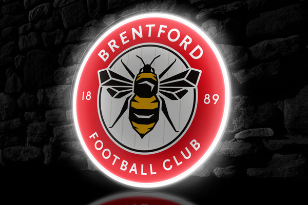 Brentford UV-print Crest - Licensed LED Neon Sign, Brentford FC