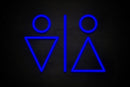 Man & Woman Restrooms triangle shaped icons - LED neon sign