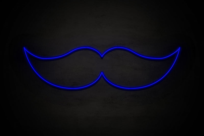 Moustache icon Male restrooms - LED neon sign