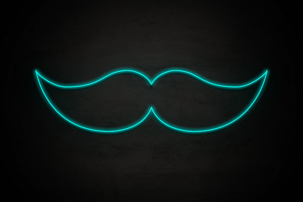 Moustache icon Male restrooms - LED neon sign