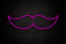 Moustache icon Male restrooms - LED neon sign