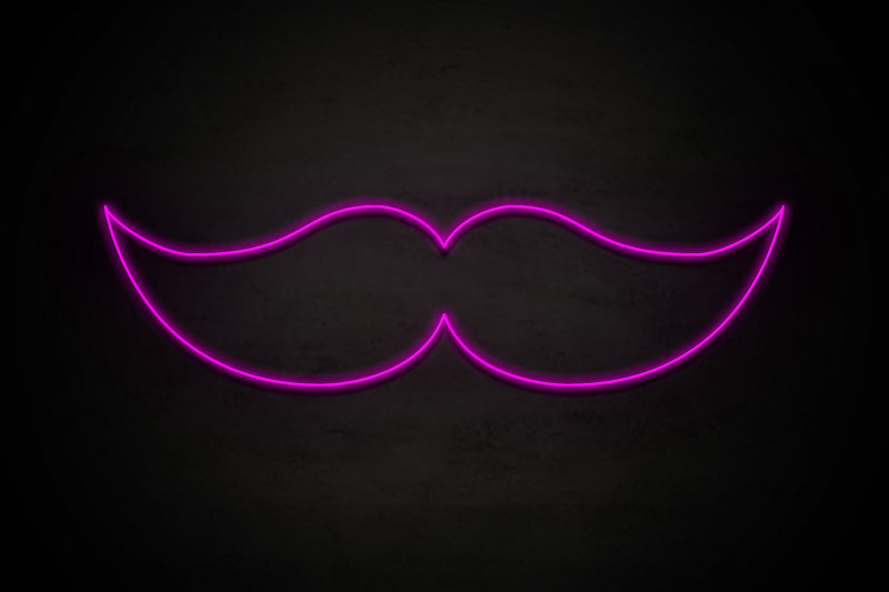 Moustache icon Male restrooms - LED neon sign