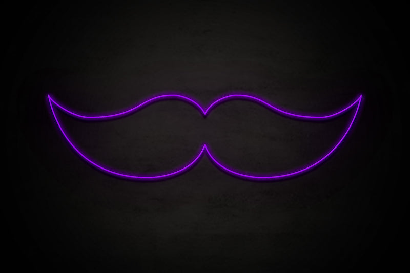 Moustache icon Male restrooms - LED neon sign