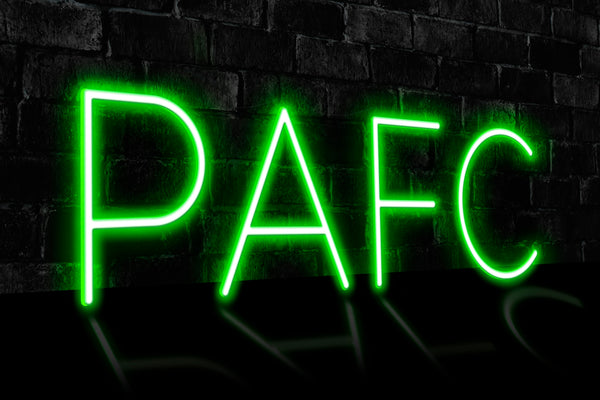 "PAFC" (single lined) - Licensed LED Neon Sign, Plymouth Argyle FC