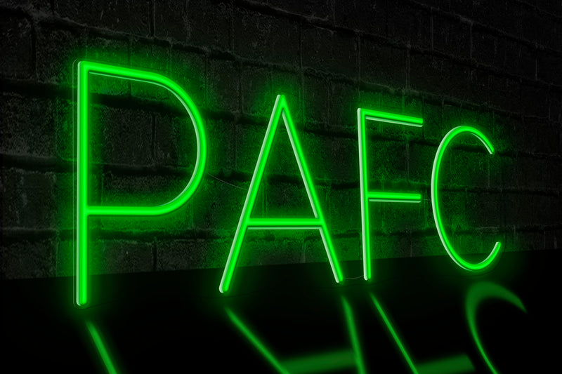 "PAFC" (single lined) - Licensed LED Neon Sign, Plymouth Argyle FC