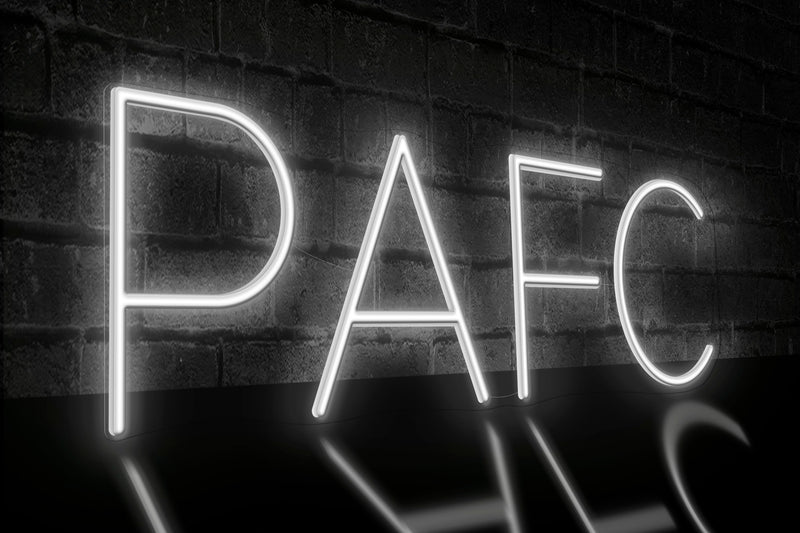 "PAFC" (single lined) - Licensed LED Neon Sign, Plymouth Argyle FC