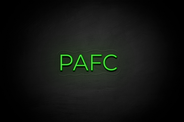 "PAFC" (single lined) - Licensed LED Neon Sign, Plymouth Argyle FC