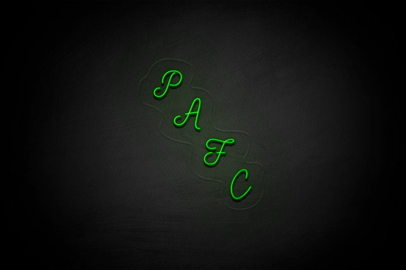 "PAFC" (in steps) - Licensed LED Neon Sign, Plymouth Argyle FC