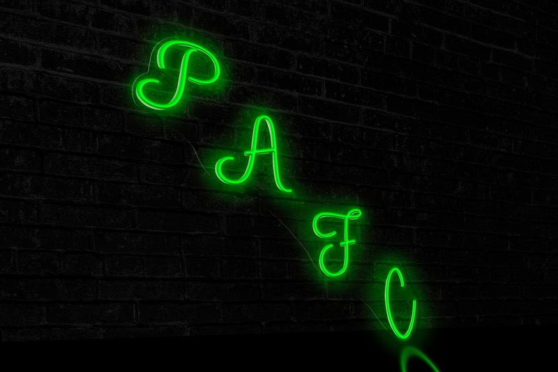 "PAFC" (in steps) - Licensed LED Neon Sign, Plymouth Argyle FC