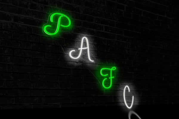 "PAFC" (in steps) - Licensed LED Neon Sign, Plymouth Argyle FC