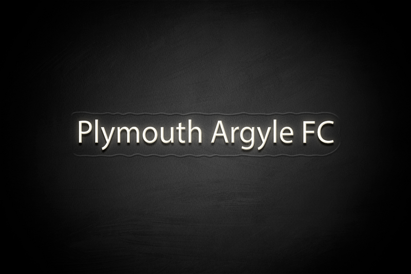 "Plymouth Argyle FC" - Licensed LED Neon Sign, Plymouth Argyle FC