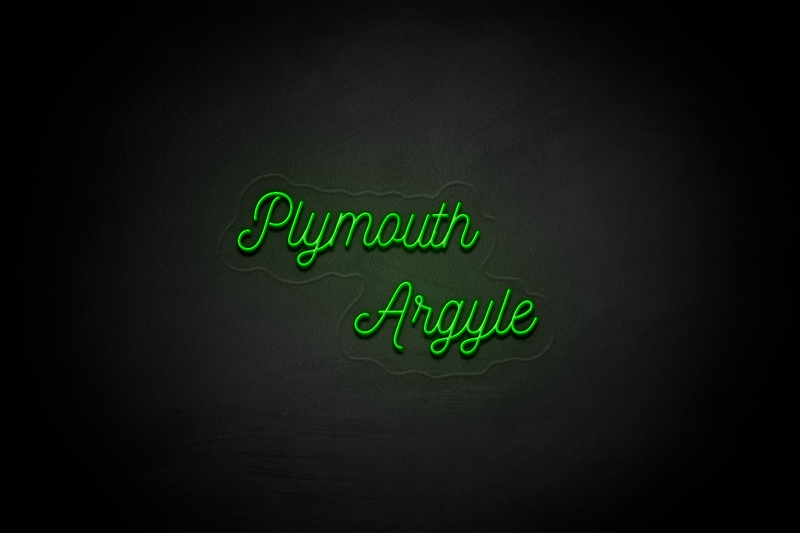 "Plymouth Argyle" (2 lines) - Licensed LED Neon Sign, Plymouth Argyle FC