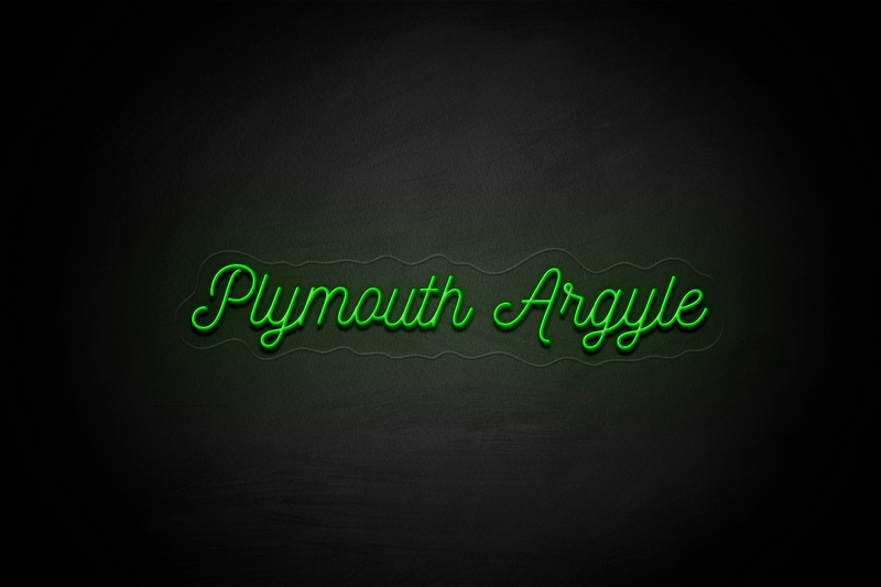 "Plymouth Argyle" (1 line) - Licensed LED Neon Sign, Plymouth Argyle FC