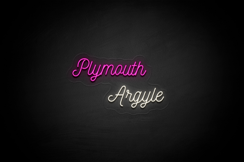 "Plymouth Argyle" (2 lines) - Licensed LED Neon Sign, Plymouth Argyle FC