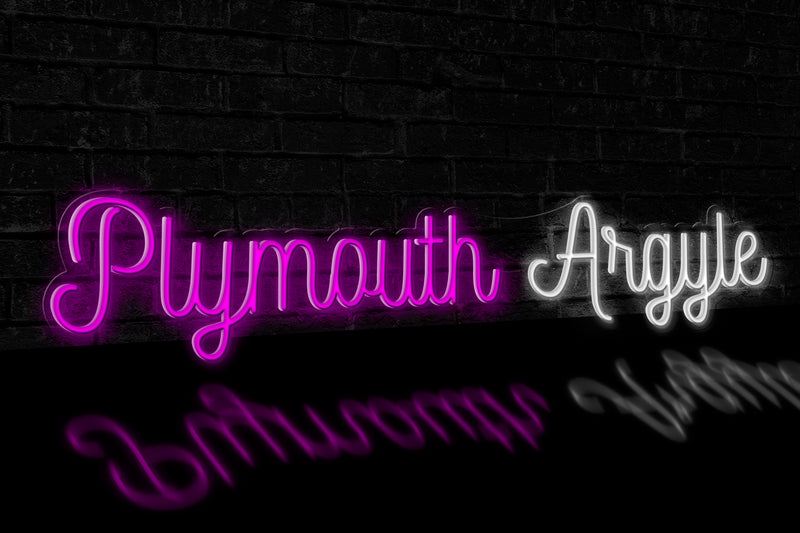 "Plymouth Argyle" (1 line) - Licensed LED Neon Sign, Plymouth Argyle FC