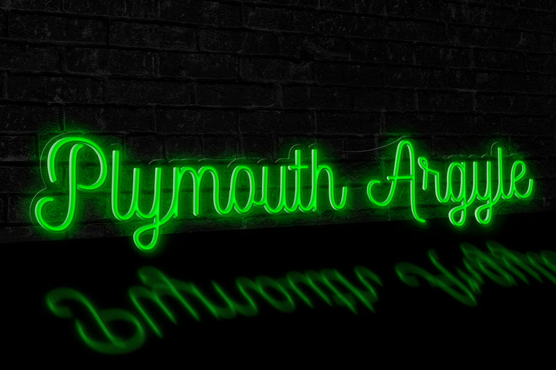 "Plymouth Argyle" (1 line) - Licensed LED Neon Sign, Plymouth Argyle FC