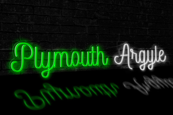 "Plymouth Argyle" (1 line) - Licensed LED Neon Sign, Plymouth Argyle FC