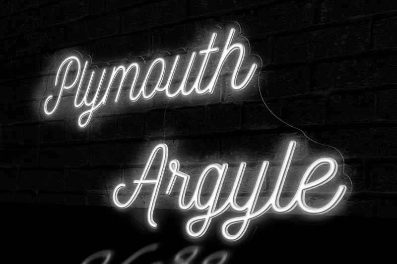 "Plymouth Argyle" (2 lines) - Licensed LED Neon Sign, Plymouth Argyle FC