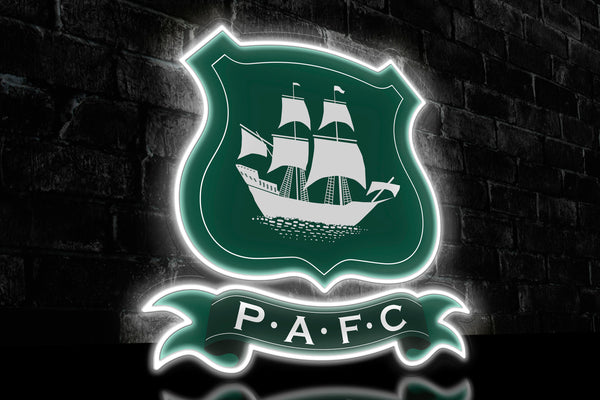 PAFC UV-print Badge - Licensed LED Neon Sign, Plymouth Argyle FC