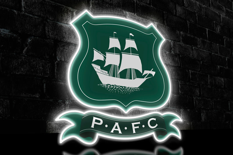 PAFC UV-print Badge - Licensed LED Neon Sign, Plymouth Argyle FC