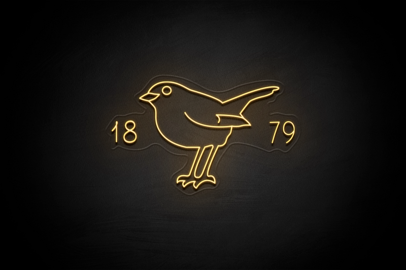 Robin & Year 1879 - Licensed LED Neon Sign, Swindon Town FC