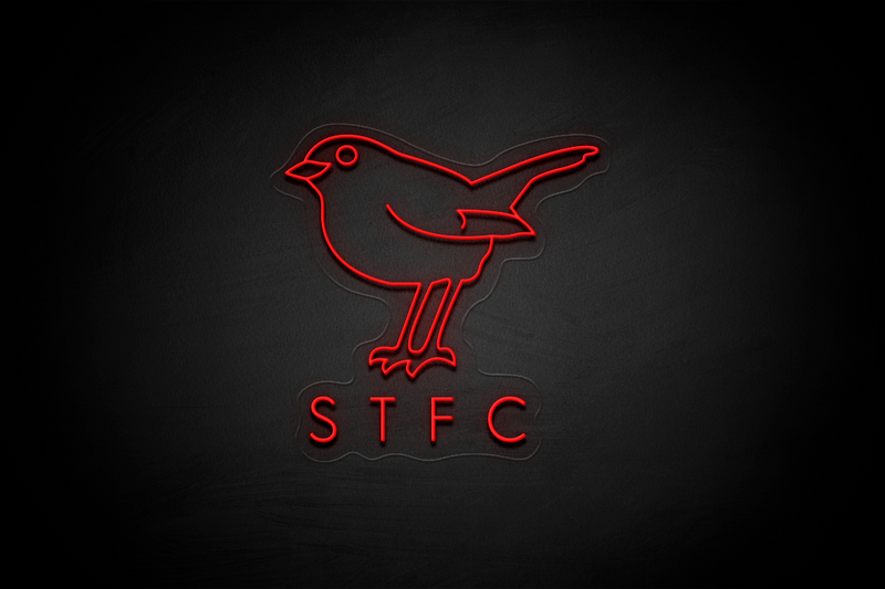 Robin & "STFC" initials below - Licensed LED Neon Sign, Swindon Town FC