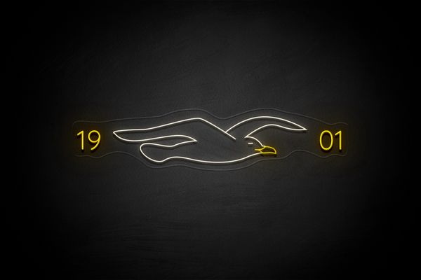 Seagull & Year 1901 - Licensed LED Neon Sign, Brighton & Hove Albion FC