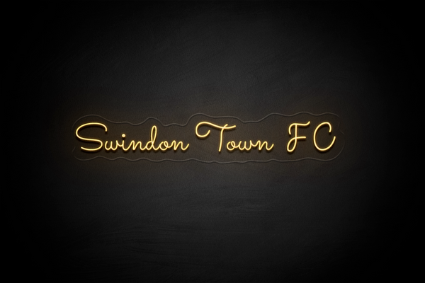 “Swindon Town FC” (Monty font) - Licensed LED Neon Sign, Swindon Town FC