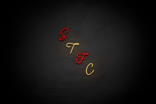 "STFC" (in steps) - Licensed LED Neon Sign, Swindon Town FC