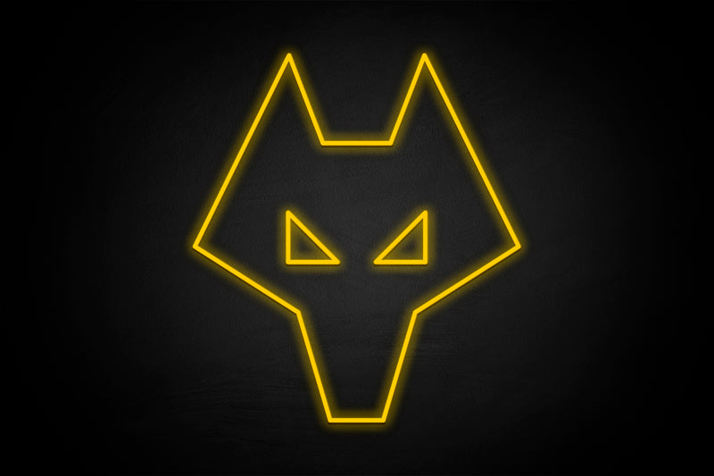 Wolves Simplified Crest - Licensed LED Neon Sign, Wolverhampton Wanderers FC