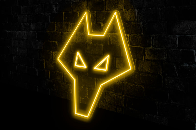 Wolves Simplified Crest - Licensed LED Neon Sign, Wolverhampton Wanderers FC